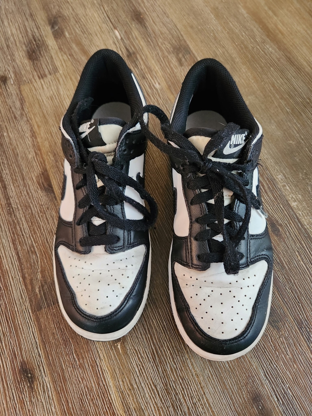 Big Kids' Nike Dunk Low "Panda" - size 7Y... Black & White Low-Top Sneakers